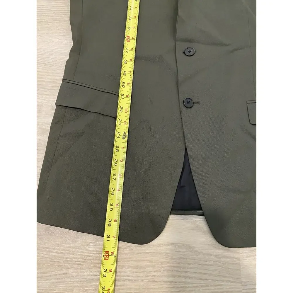 Theory Traceable‎ Wool Twill Sport Coat Jacket Mens 42R Green 2 Button